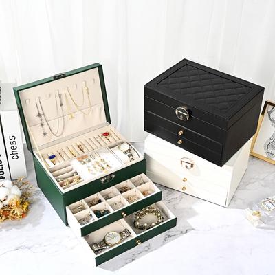Luxury Multi-Layer Anti-Oxidation Jewelry Storage Box with Large Capacity for Earrings