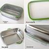 ZISIZ 304 Stainless Steel Square Food Storage Container