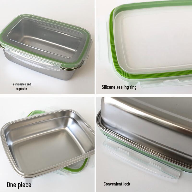 ZISIZ 304 Stainless Steel Square Food Storage Container