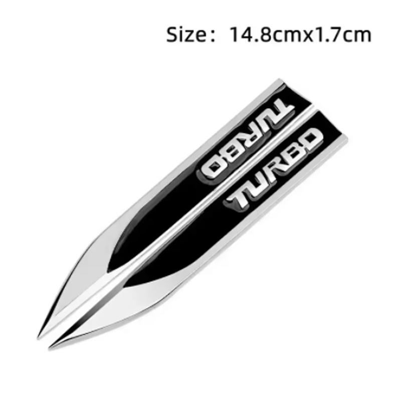 2-piece set x 3D Metal turbine logo car side mudguard blade logo badge sticker suitable for Volkswagen Golf Honda Toyota Fu