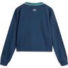 Li-Ning Sports Lifestyle Series Color Block V-Neck Comfortable Breathable Versatile Loose Sweatshirt Women Sweatshirt Deep-Navy AHSU532-3