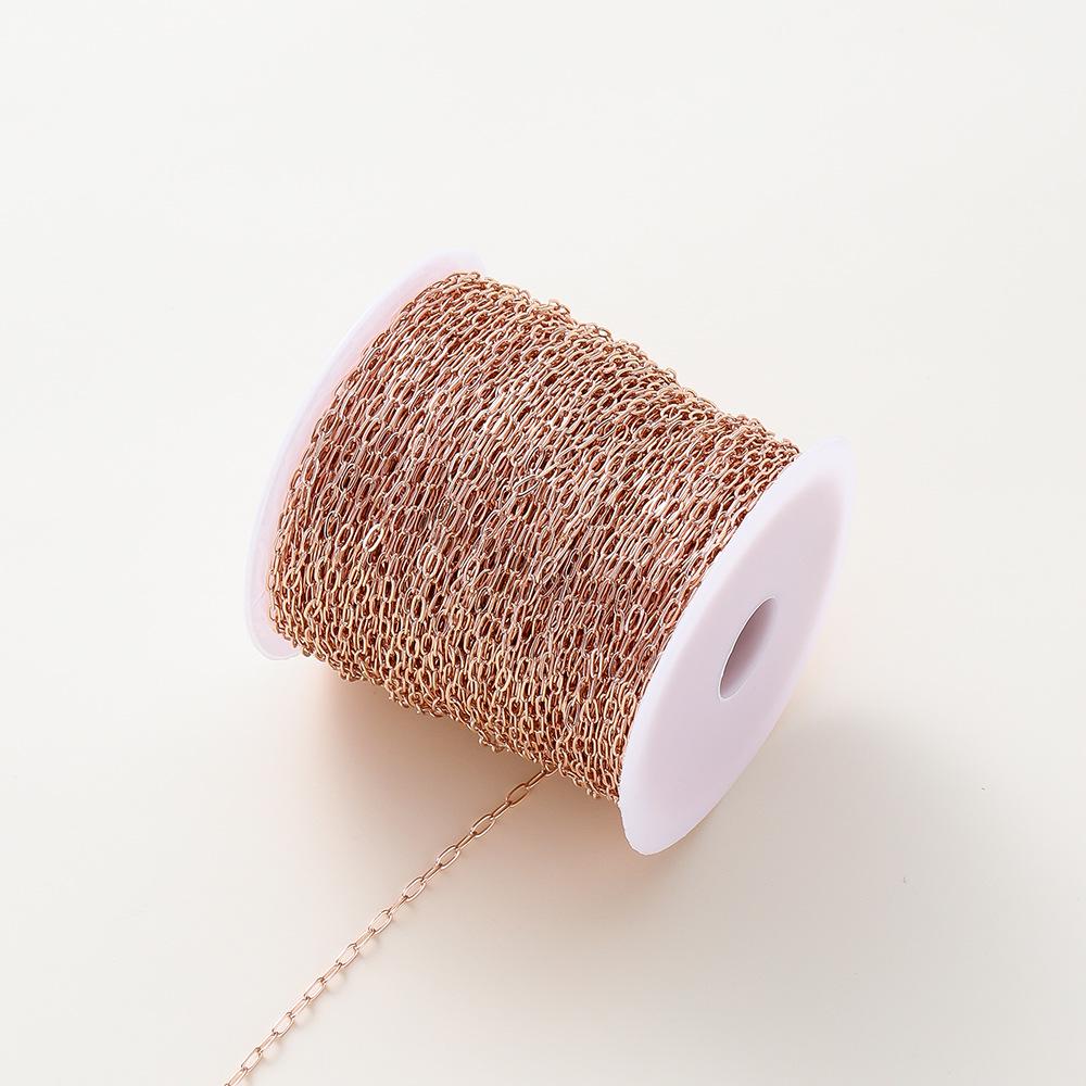 14k/18k pozlacený měděný řetízek s dlouhou životností barvy, masivní obdélníkový článek, pro výrobu DIY šperků, náhrdelníků