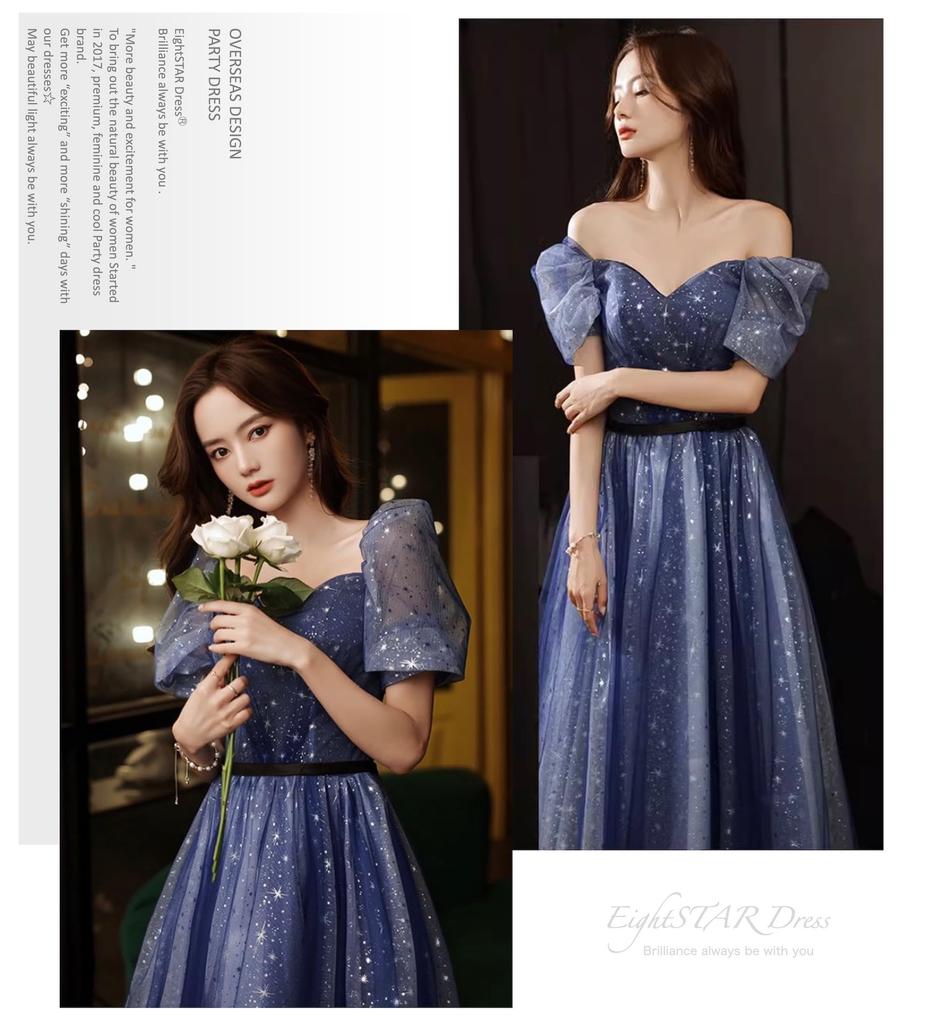 Klavierabend Farbparty Abend Puff Maxi [EightSTAR Kleid] Kleid, Erwachsener, Lang, Kleid, Braut, After-Party, A-Linie, Kleid, Ärmel, Kleid, Ärmel,