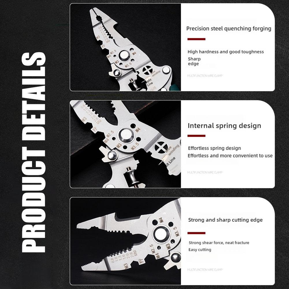 Faltbare Drahtabisolierzange 16 in 1 Für Elektriker Multifunktionale Schneid-Abisolierzange Arbeitssparende Zange Handwerkzeuge