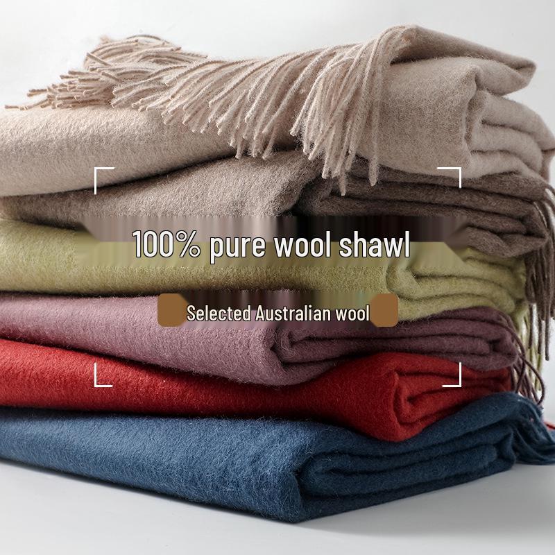 Prémiová šála z australské merino vlny - Unisex zimní hřejivost, jednobarevná