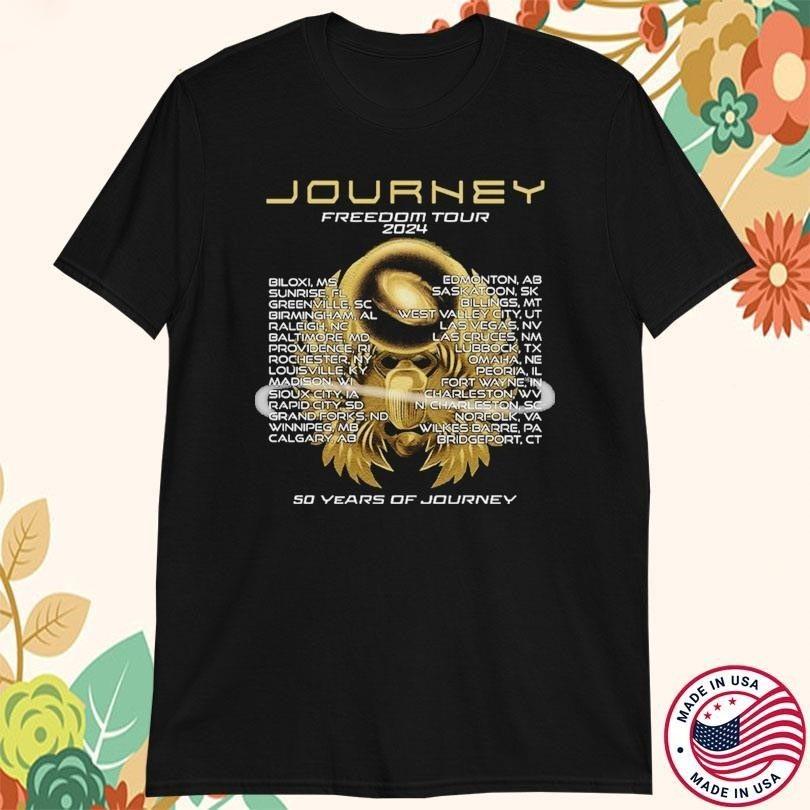 Journey Freedom 50th Anniversary Tour Cotton Black All Size Tee Shirt TT96 Unisex T-Shirt M