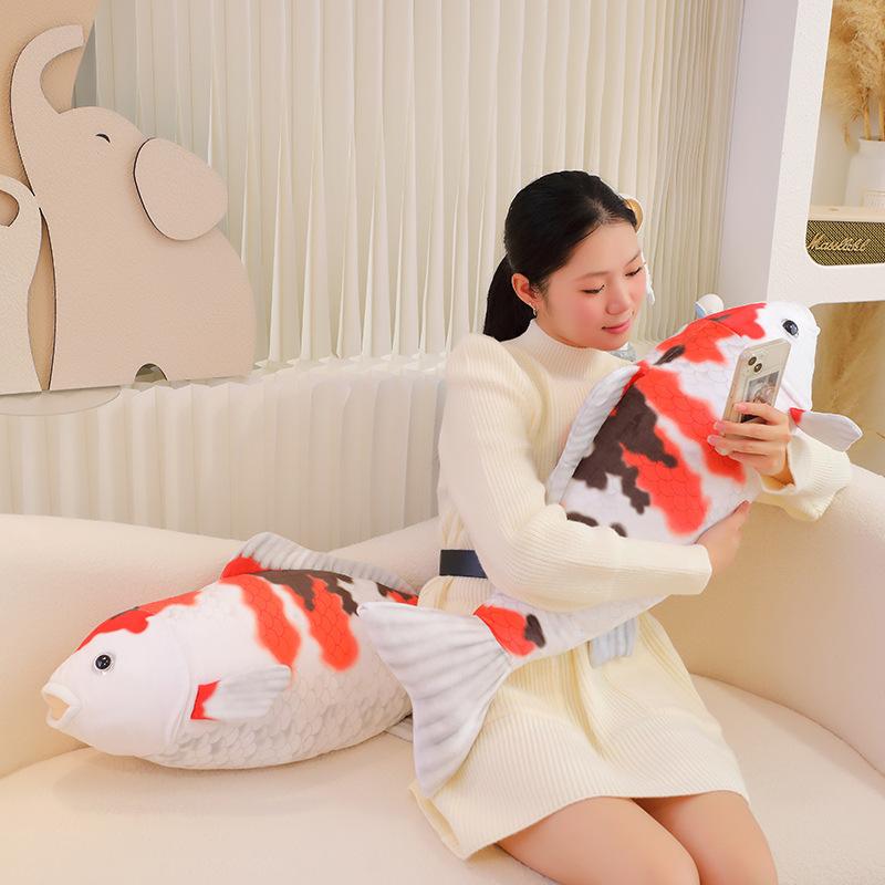 Creative Simulation Three-Color Koi Throw Pillow Plush Toy Doll Goldfish Carp Doll Home Pillow Doll