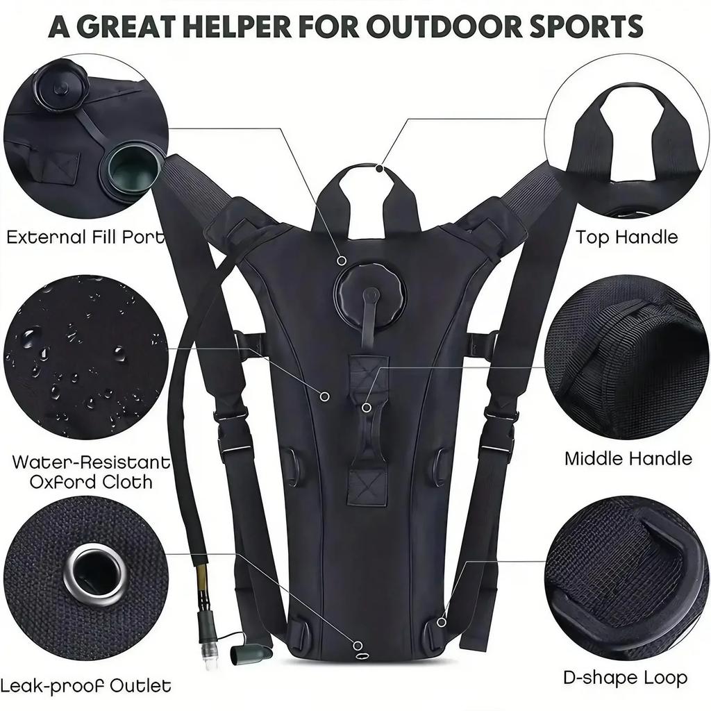 Tactical Water Bag Backpack 3L Military Hydration Pack Leakproof Water Reservoir for Camping Hiking Outdoor Adventure