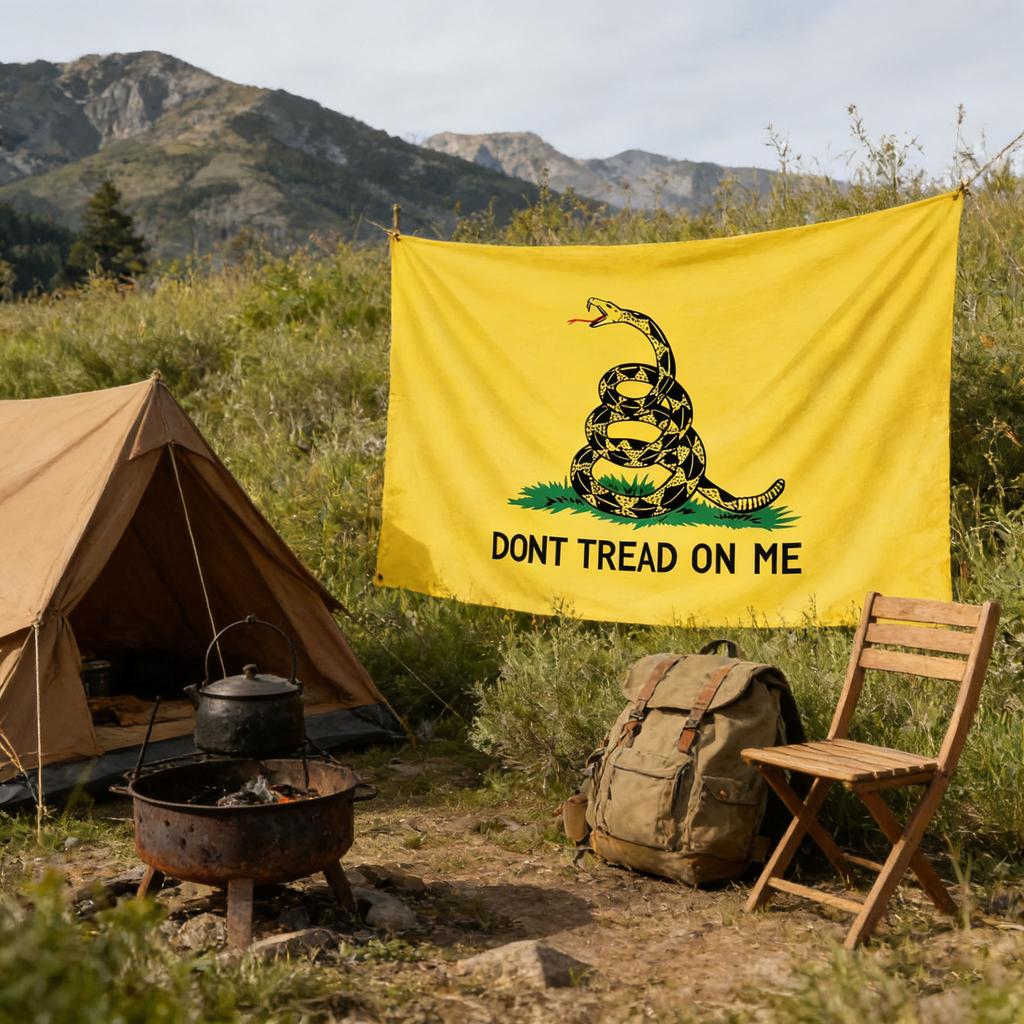 1Pc "Don'T Tread On Me" Snake Tapestry, Single-Sided Print, Ideal For Home Garden Room Decor, Parties & Holiday Seasonal Use