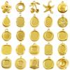 5pcs Irregular Geometric Cabochon Pendant Gold Color Charm Stainless Steel Pendants For Jewelry Making DIY Stone Enamel Material