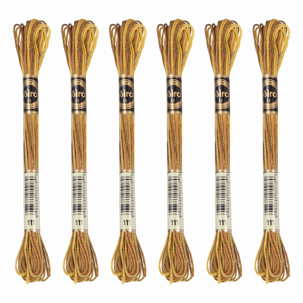 6 Skeins Embroidery Floss, Gradient Colors Polyester Embroidery Threads Bracelets String for Cross-Stitch Hand Embroidery