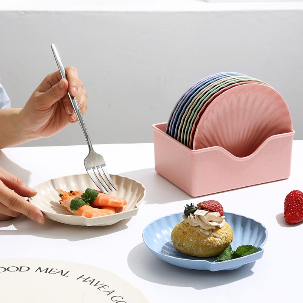 10PCS Nordic Style Snack Tray Microwave-safe Dessert Plate Creative Fruit Plate Nut