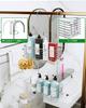 YQh Double Bathroom Bathroom Stainless Steel Shower Shampoo Rack Suspension Storage Storage Handrail Hanging Wall Easy to Install Rack, Basket, 18-8