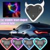 Suction Cup Car Solar Light Plastic Devil Heart-shaped Light  Window Decoration