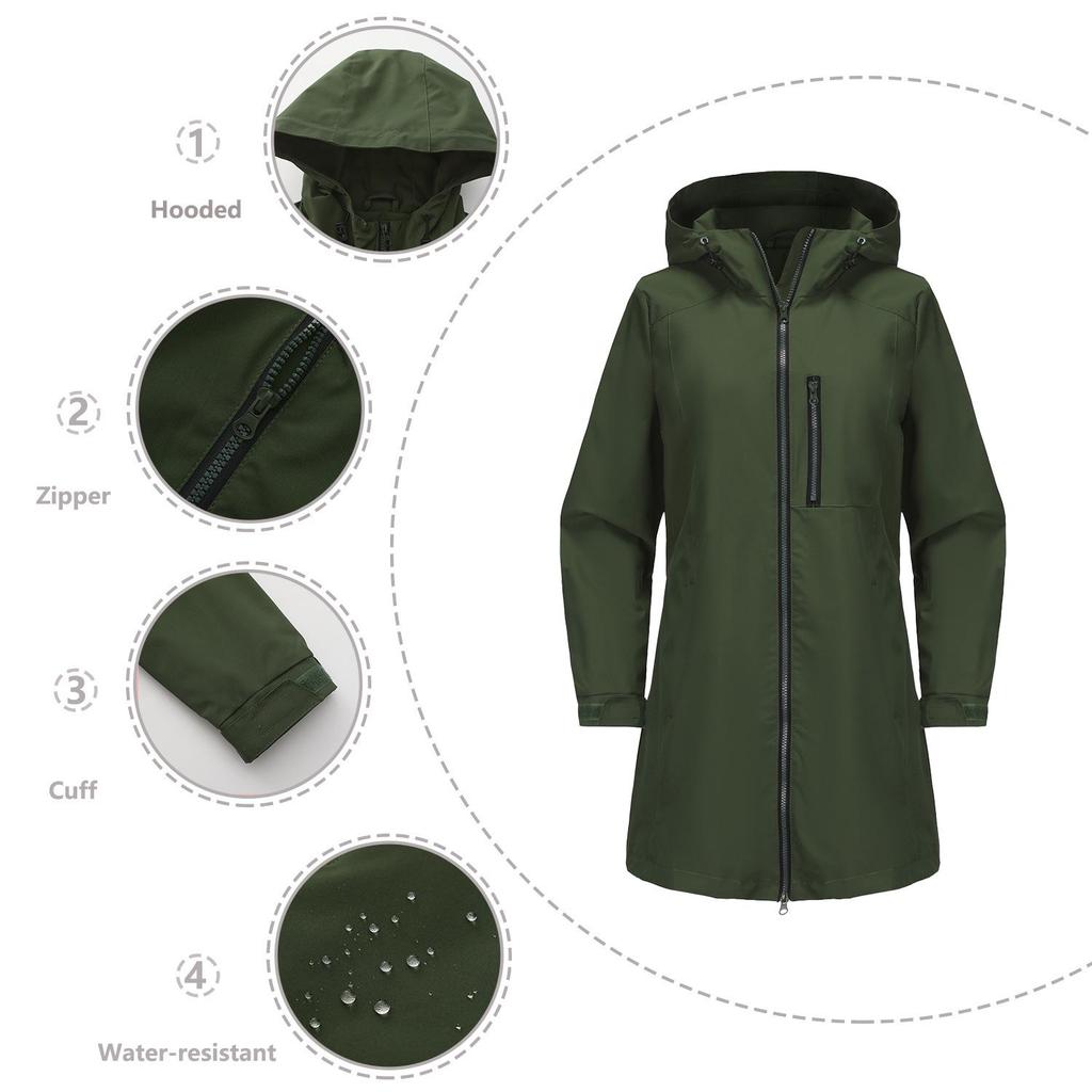 Women's Water-Repellent Windbreaker: Hooded, Long Sleeve, Loose Fit, Perfect for Spring & Autumn Outdoor Sports.