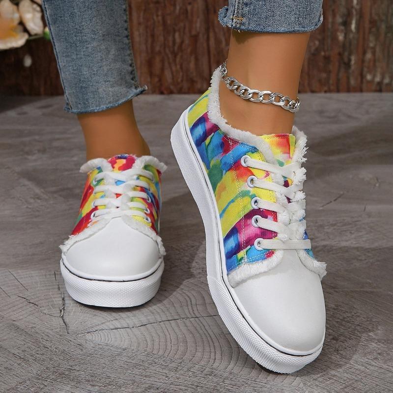 Fashion Woman Designer Shoes 2025 Autumn Canvas Women's Sneakers Fashion Color Block Lace-up Casual Lady Shoes Light Running Sport Shoes