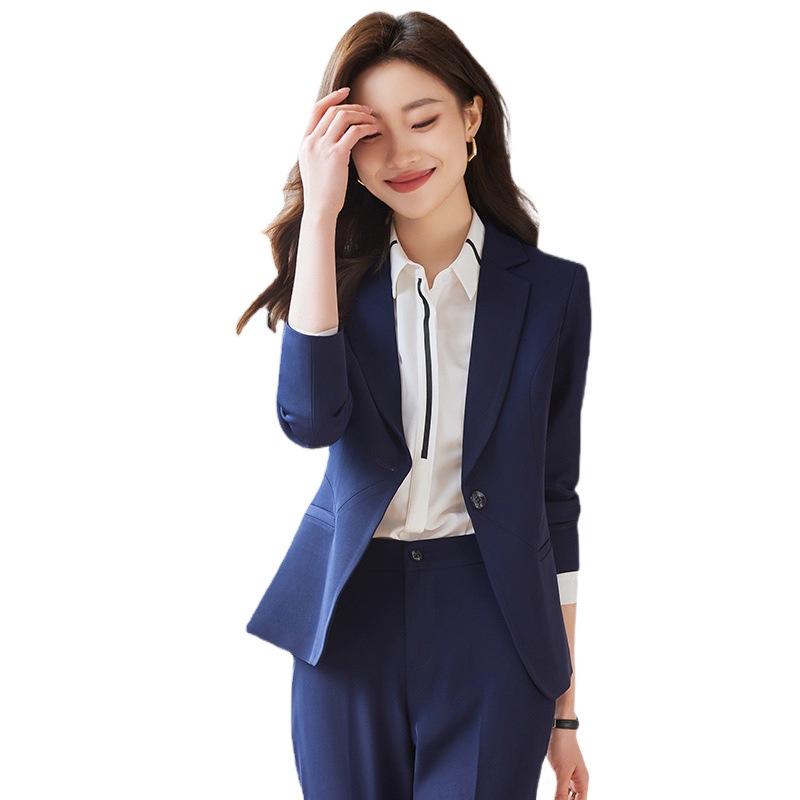 Costum de birou profesional coreean pentru femei, primăvara 2025, croială slim fit