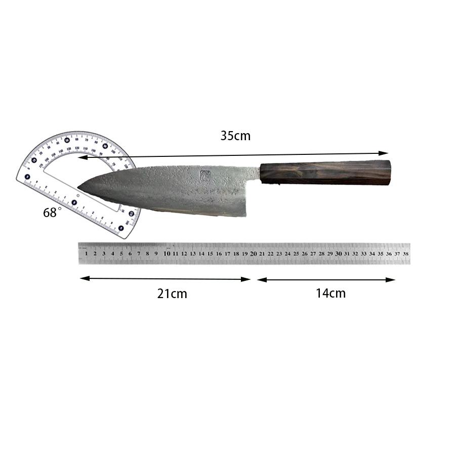 8.3 Inch Deba Knife Double-edged Blade Damascus Steel Wood Handle Sharp Slicing Sushi Cleaver Sashimi Japanese Kitchen Knife