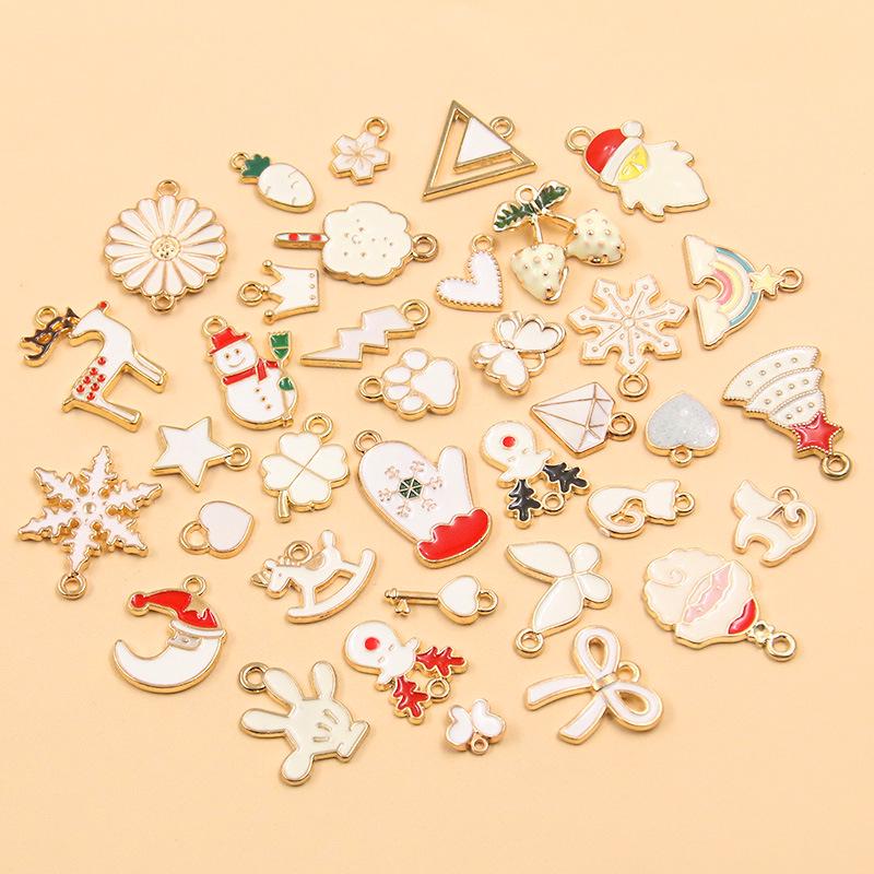 Mixed Eight-Color Enamel Alloy Charms for DIY Jewelry: Bracelet, Necklace, and Keychain Accessories (10/20/50 Pieces)