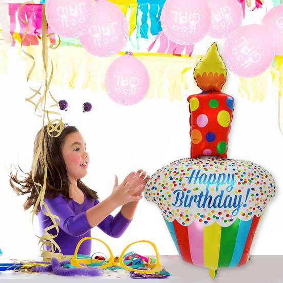 Balónek na narozeninovou párty Udělej si sám rozvržení scény Různé styly Narozeninový dort Nafukovací hračka dekorace Kreativní nafukovací kreslený balónek z hliníkové fólie