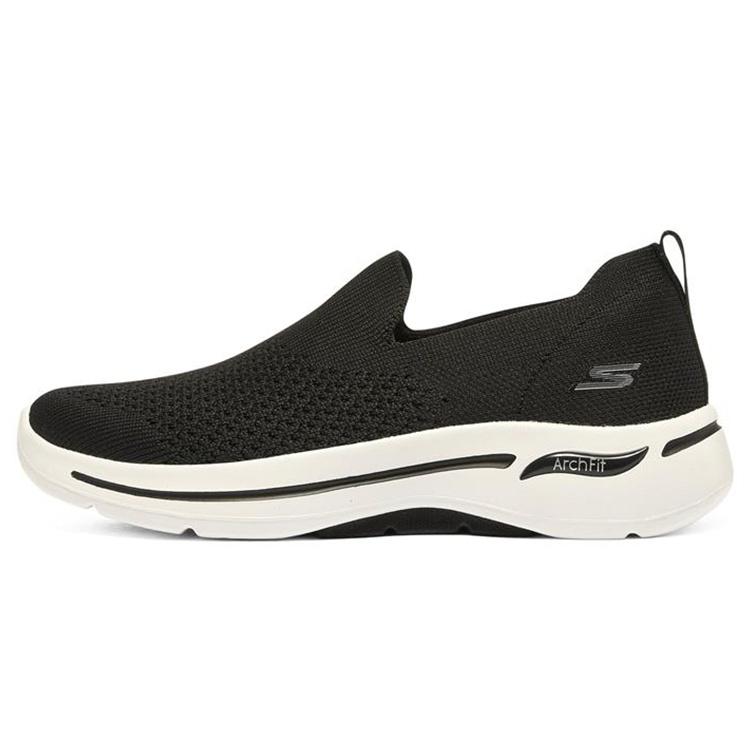 (WMNS) Skechers Go Walk Arch Fit Slip on Black White Women s 124418-BKW EU 36