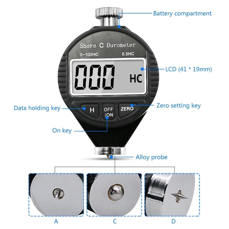 High Accuracy Portable HA HD HC Digital Display Tire Durometer Sclerometer Rubber Hardness Tester Meter Gauge Paragraph