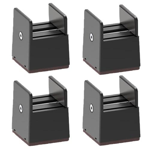 Set of 4 table legs, height adjustable from 0mm to 50mm, 5cm and 10cm heights (black, 50mm height)