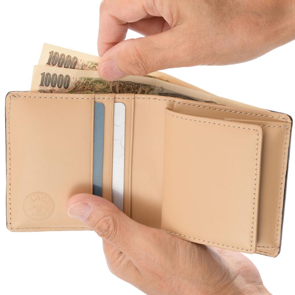 Cordovan Bifold Wallet Bifold Wallet Minimum Wallet Small Wallet Billfold Coin Purse Box Coin Case Leather Stylish Popular Made In [MILAGRO] Men's