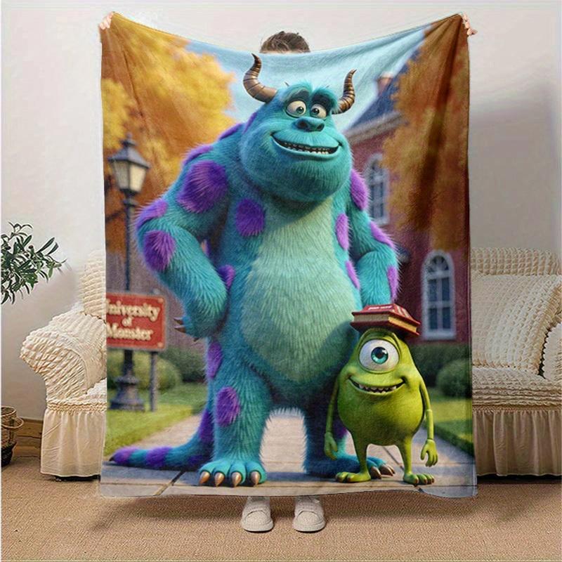 

1pc, Soft and Cozy Monster University Blanket, Perfect for All Seasons, Soft Flannel Throw Blanket, Versatile & Cozy for Bedroom, Living Room, Travel, 130x150cm