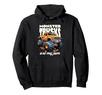 Monster Trucks Are My Jam Hoodie for Men, Women, Kids, Boys, and Girls
