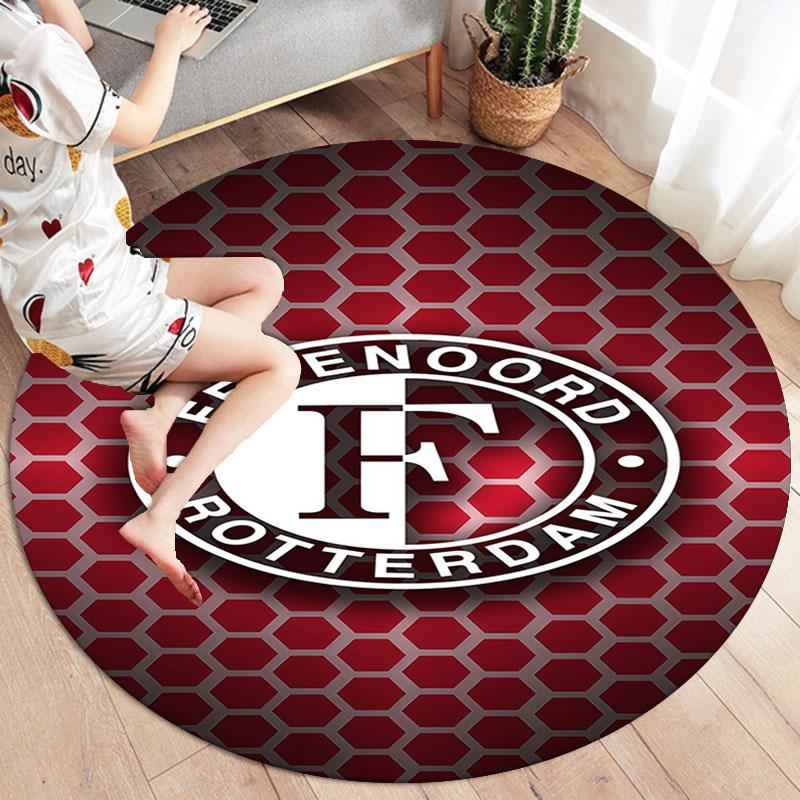 Feyenoord Round Area Rug,Carpet Rug for Living Room Bedroom Sofa Playroom Decor,Non-slip Floor Mat