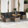VidaXL Garden Lounge Set 8 Pcs with Grey Cushions Wicker 3327070