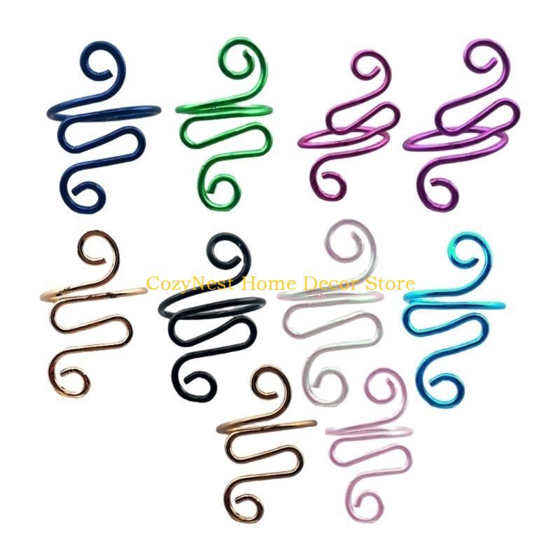 92MF 10/14/15 Pcs Snake Shape Crochet Rings Tension Guide Yarn Rings Knitting Accessories for Mother Women