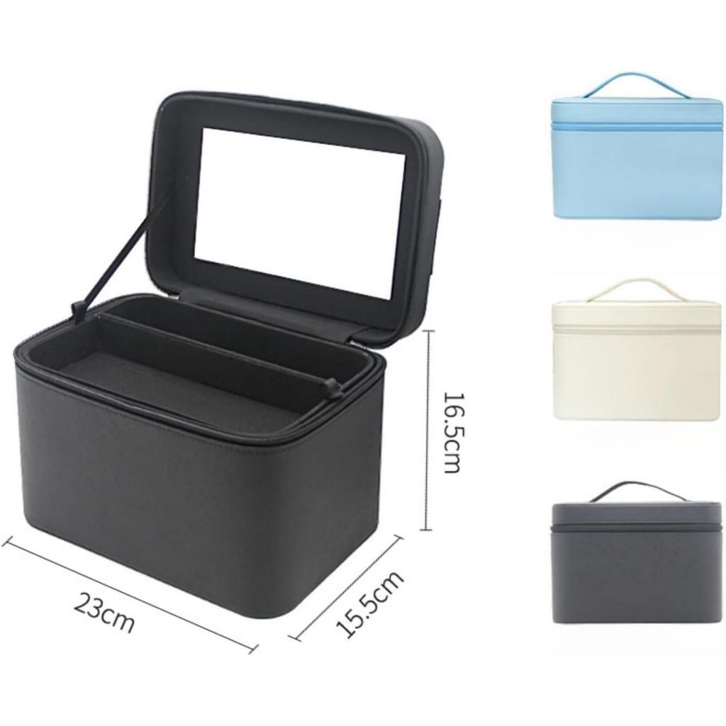 LIINC Makeup Box with Large Makeup Cosmetic Travel Makeup Birthday Gift for Middle School Women Mirror, Capacity, Portable, Stylish, Dresser, Case,