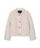 Leftseoul Real Lambskin Collarless Fur Jacket [Ivory]