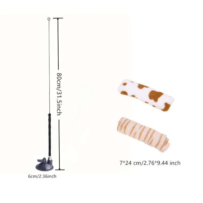 Cat Toys For Indoor Cats, 2 In 1 Cat Stick With Powerful Suction Cup Cat Feather Plaything With Bell Self-Play Cat Teaser Stick