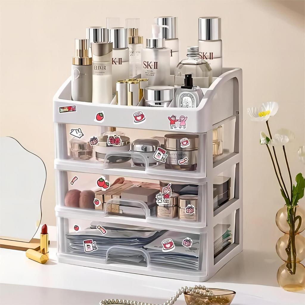 Organisateur Cosmétique Transparent - Rangement de Beauté Style Tiroir pour Bureaux de Résidence et Tables de Toilette