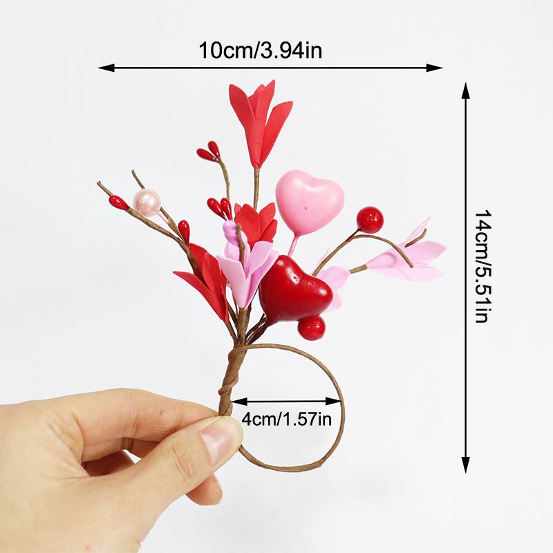 

Valentine s Day Napkin Ring Decor - Romantic Heart & Flower Design,for Wedding/Anniversary/Dinner Party Decoration