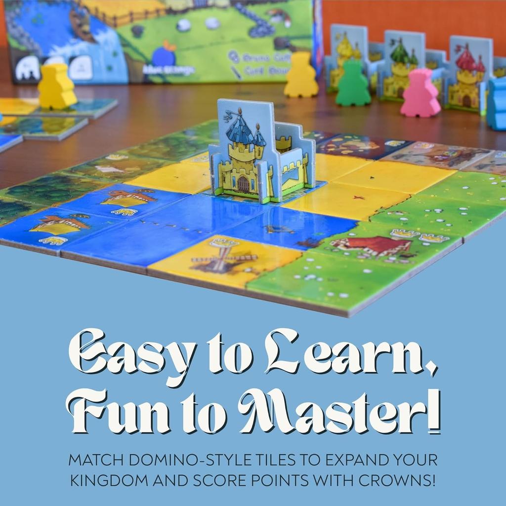 Kingdomino Gioco da Tavolo Strategico per Famiglie Vincitore di Premi 2-4 Giocatori Carte