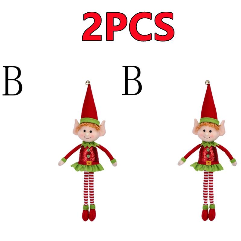 Nieuwe Collectie 2/1 Stuks 65CM Kerstelf Pop Pluche Been Rood Groen Ornamenten Jongens Meisjes Elfen Speelgoedpop Nieuwjaar Navidad Huisdecoraties