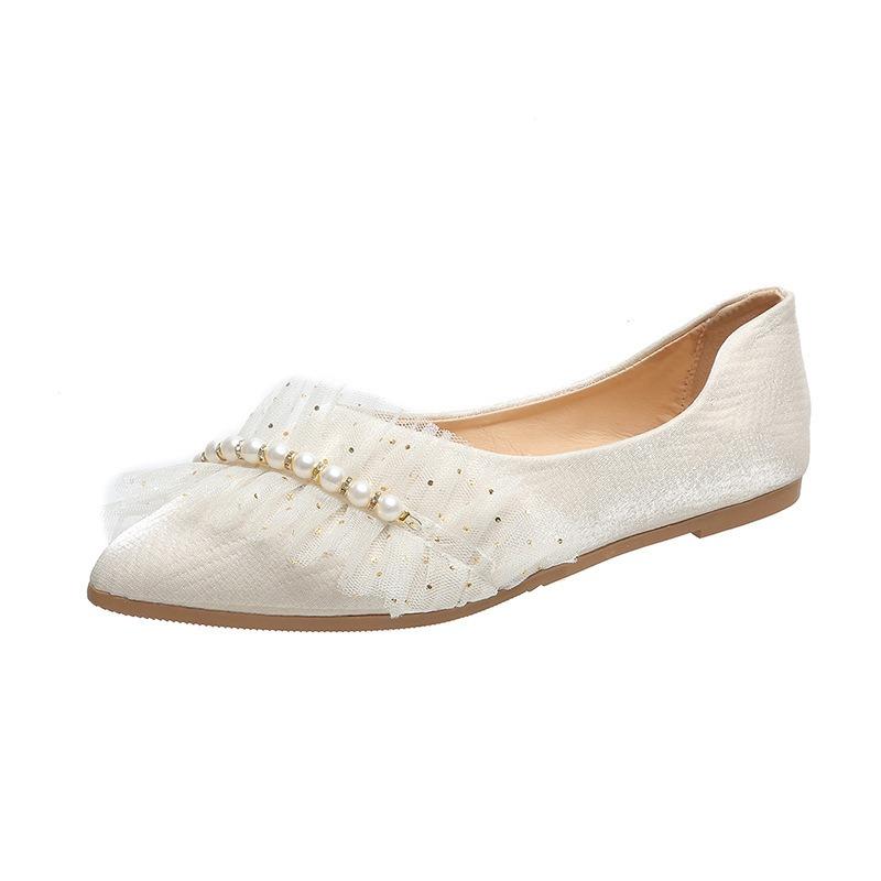 Single shoes women's new spring and autumn gentle soft-soled flat shoes shallow mouth versatile Doudou shoes large size