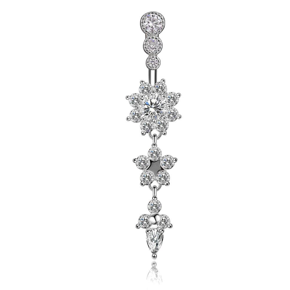 Lange Hanger Zirkonia Navelpiercing Koperen Lichaadssieraden Accessoires