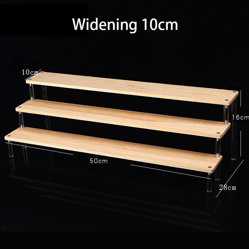 Clear Acrylic Soild Wood Display Stand for Amiibo Funko POP Figures,Cupcake Cosmetic Nail Polish Jewelry for Display Riser Shelf