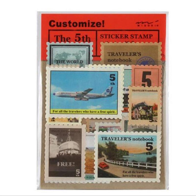Vintage Travel Stamps Stationery Sealing Label Stickers Scrapbooking DIY Diary Decoration Albums TRAVELER'S Notebook