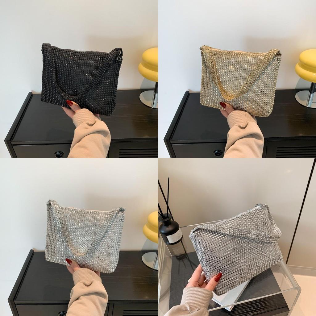 Stylish Korean Fashion Handbag For Women Elegant Chic Shoulder Bag With Diamond Accents