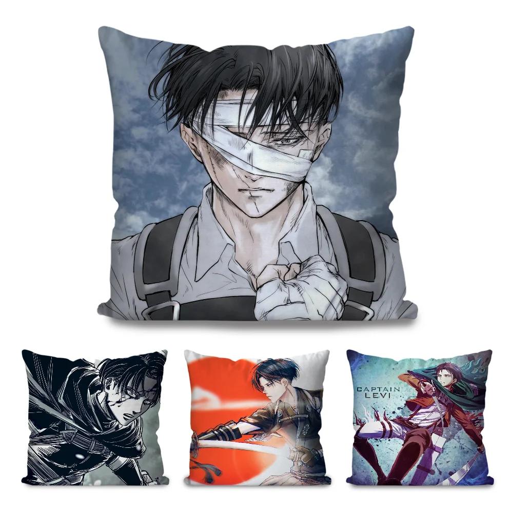 1pc Levi Ackerman Attack On Titan Pillow Case Square Pillow Bedroom Sofa Leisure Comfort Car Living Room Home Decoration 40X40