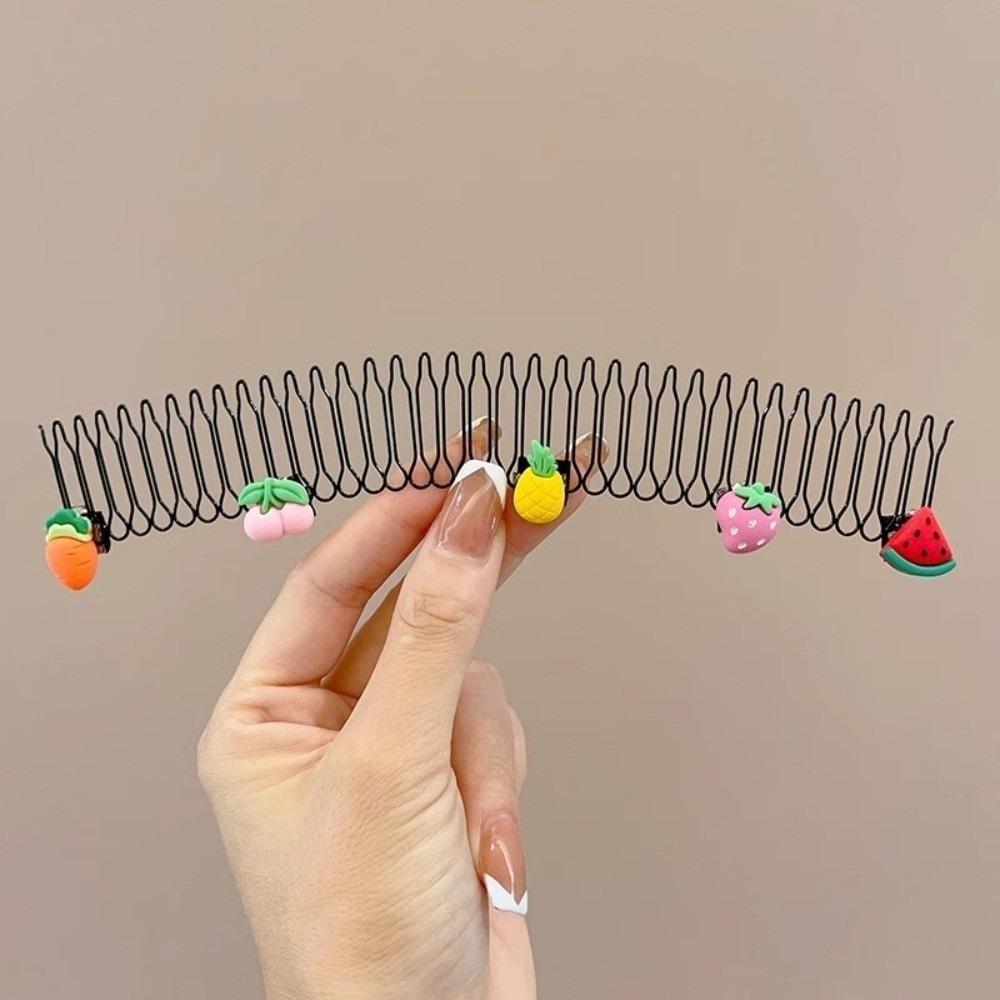 Nuovo pettine colorato a forma di cuore, pettine per capelli a estrazione a forma di stella, fascia per capelli con fiocco, filo invisibile, copricapo antiscivolo, per bambini e bambine