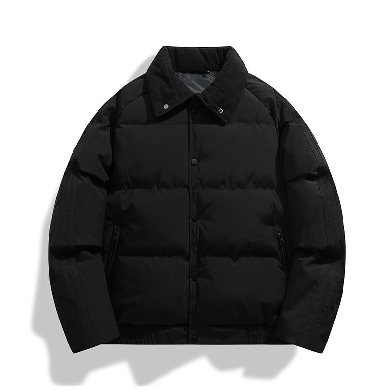 

Зимнее новое мужское хлопковое пальто однотонное утолщенное свободного кроя молодежное в гонконгском стиле с лацканами хлопковое пальто мужской стиль 3XL