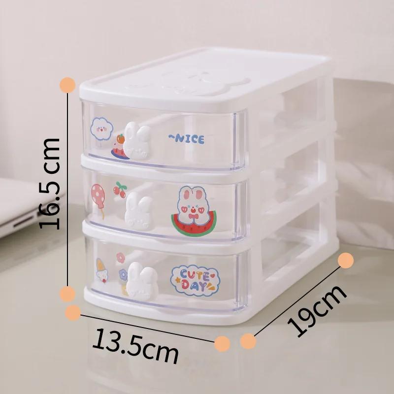 2/3/4/5 Layer Desktop Storage Organizer Home Storage Cosmetic Transparent Storage Box Student Desktop Stationery Organize Drawer