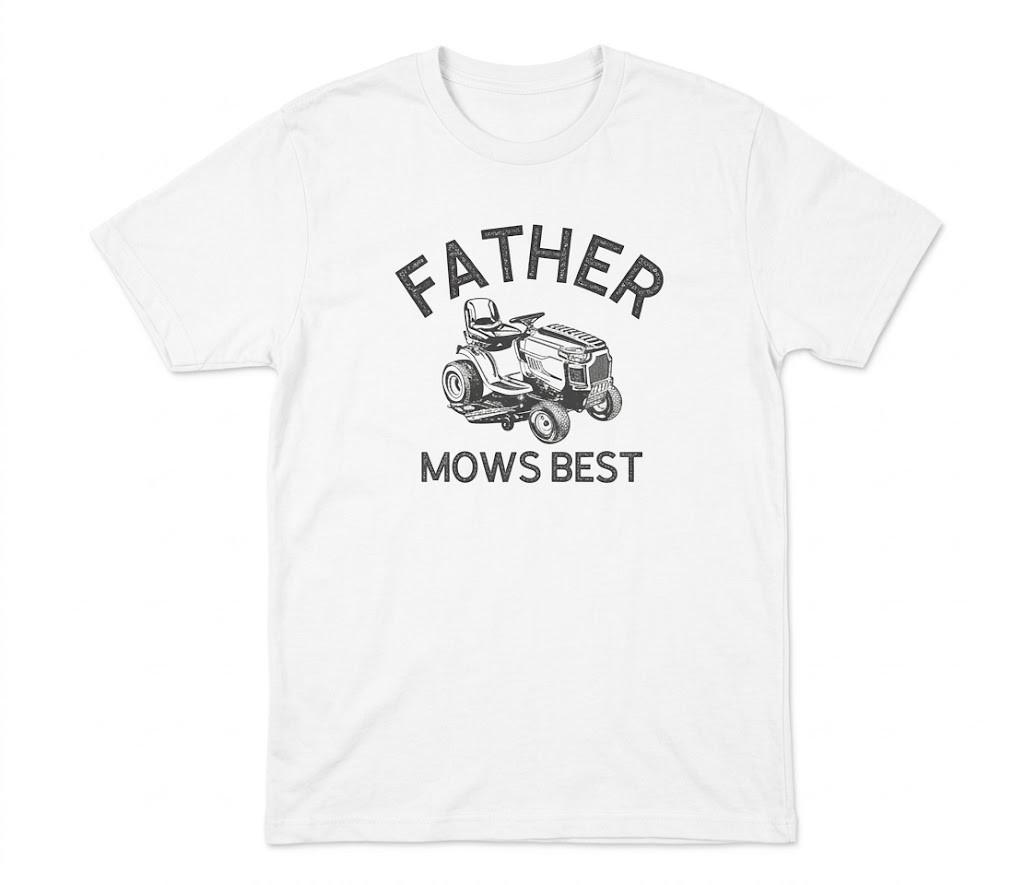Father Mows Best T-Shirt Funny Dad Lawn Mower Graphic Tee Father s Day Gift Men M